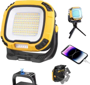 LED Work Light Rechargeable, 2500LM Waterproof Folding Portable Flood Lights with Magnetic and14 Light Modes,USB Emergency cob Work Light for Camping Car Repairing Emergency Job Site Lighting