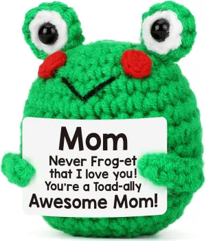 LEJIAJINW Mothers Day Mother Gifts for Mom Mommy Mother-in-Law, New Mom Mother's Day Birthday Gifts for Women, Best I Love You Frog Moms Present from Daughter Son, Small Cute Positive Crochet Frog