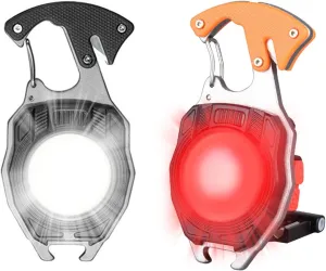 LETOUR 2 Pack Led Keychain Flashlight, 2000 Lumens Rechargeable Cob Waterproof Portable Led Work Light, 5 Light Modes, Pocket Light with Battery Display