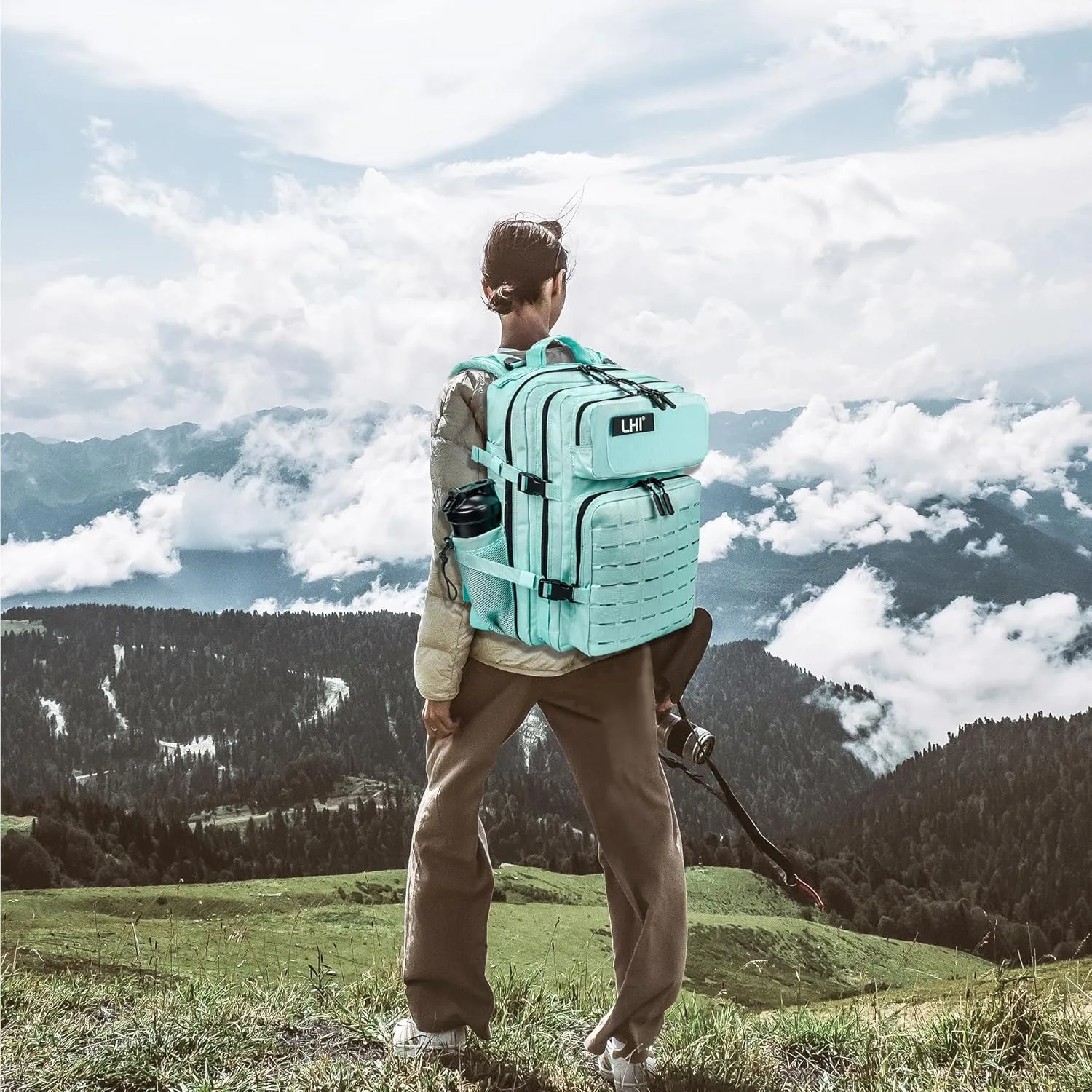 LHI Tactical Military Backpack for Men 25L/45L Large Molle Army Assault Pack 3 Day Hiking Rucksack With Bottle Holder