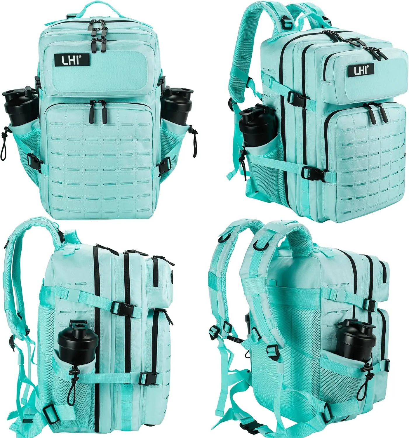 LHI Tactical Military Backpack for Men 25L/45L Large Molle Army Assault Pack 3 Day Hiking Rucksack With Bottle Holder