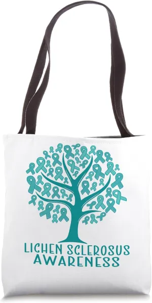 Lichen Sclerosus Awareness Tree Ribbons, Wear Teal Tote Bag