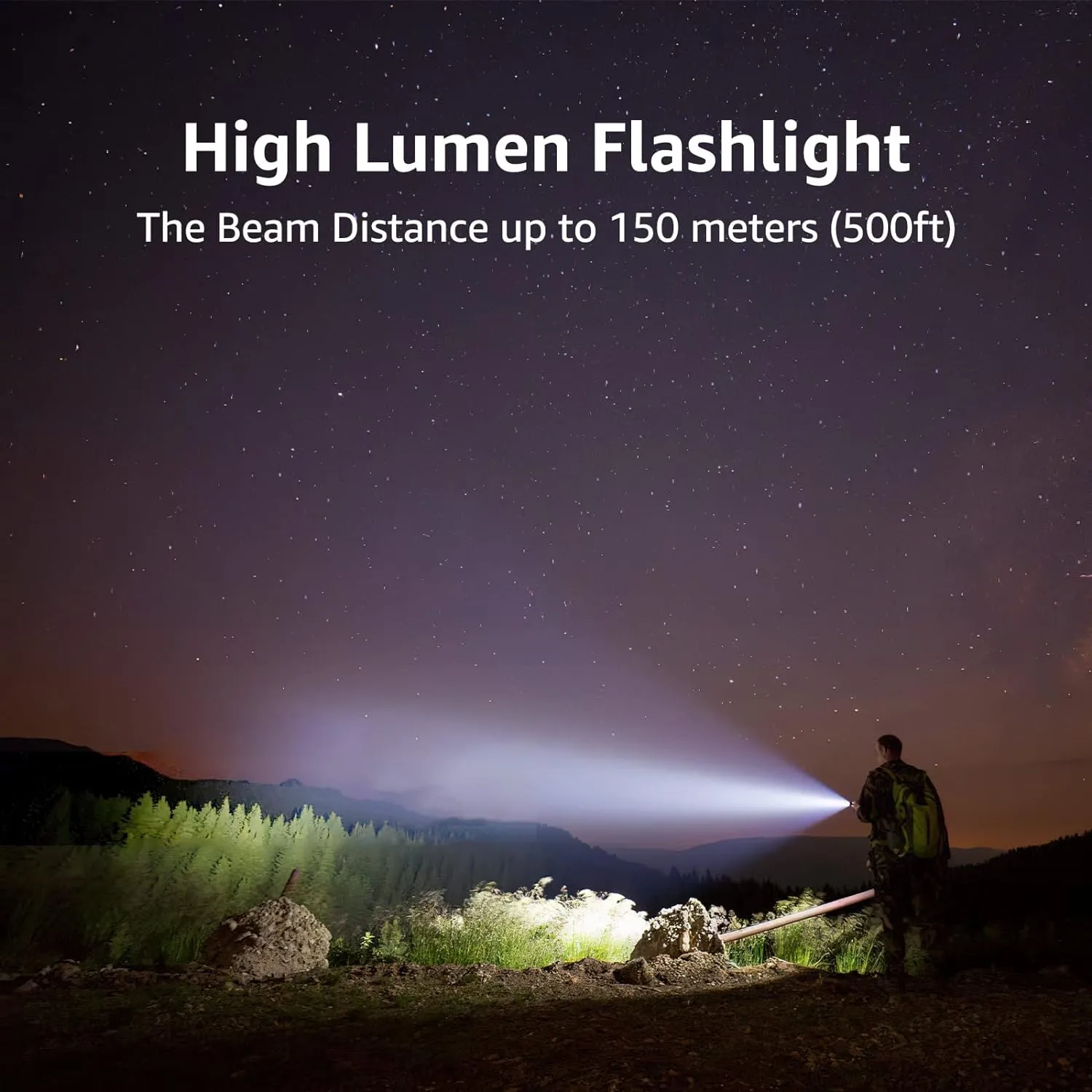 Lighting EVER LED Flashlights High Lumens, Small Flashlight, Waterproof, Adjustable Focus Flash Light for Outdoor, Emergency, Camping, AAA Batteries Included, 2 Pack