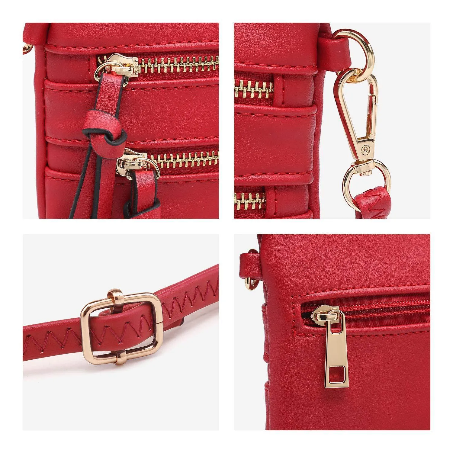 Lightweight Functional Multi Pocket Vegan Leather Crossbody Bag