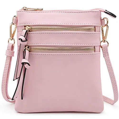 Lightweight Functional Multi Pocket Vegan Leather Crossbody Bag