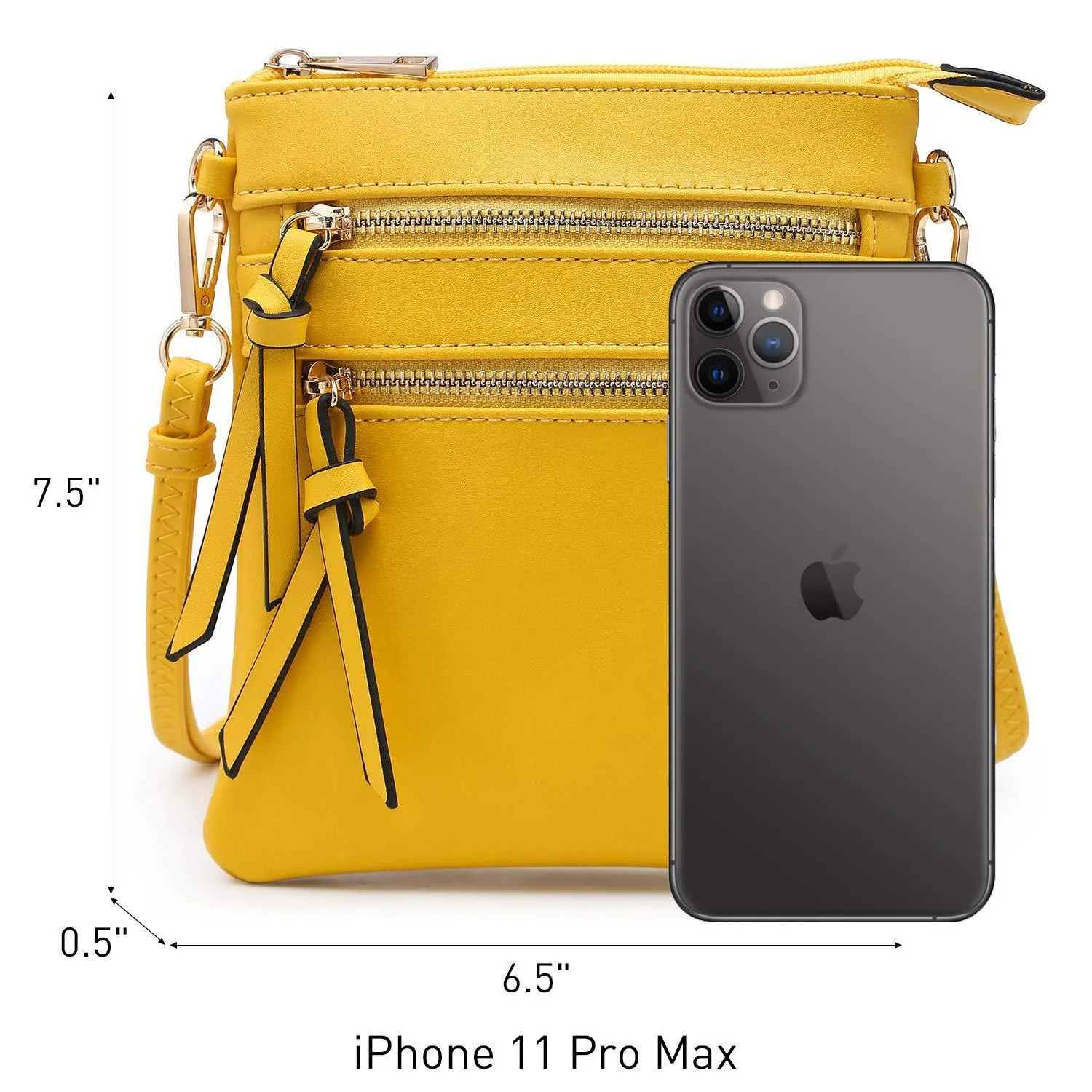 Lightweight Functional Multi Pocket Vegan Leather Crossbody Bag