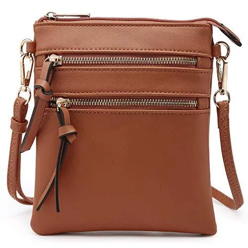 Lightweight Functional Multi Pocket Vegan Leather Crossbody Bag