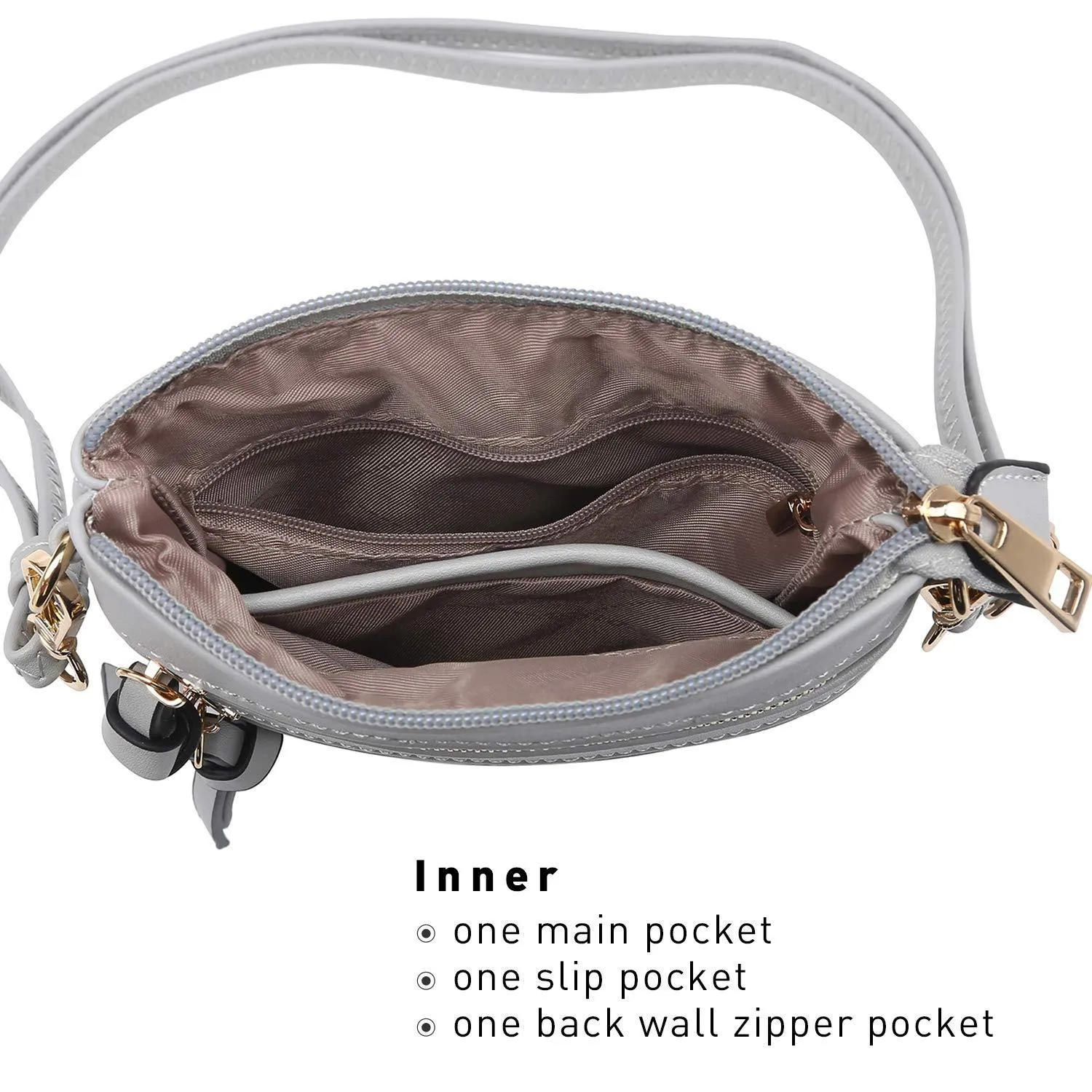 Lightweight Functional Multi Pocket Vegan Leather Crossbody Bag