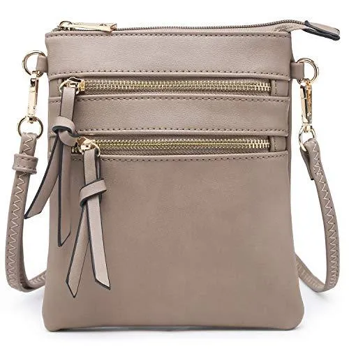 Lightweight Functional Multi Pocket Vegan Leather Crossbody Bag