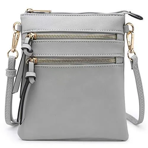 Lightweight Functional Multi Pocket Vegan Leather Crossbody Bag