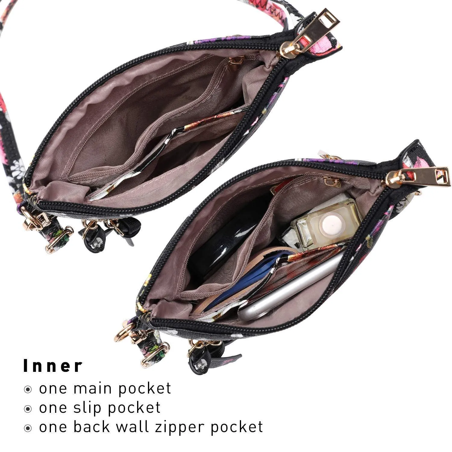 Lightweight Functional Multi Pocket Vegan Leather Crossbody Bag