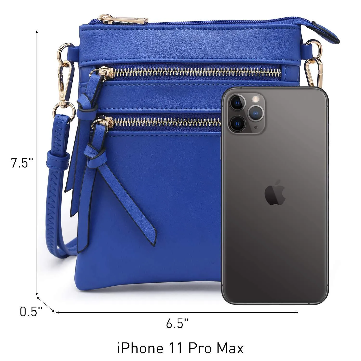 Lightweight Functional Multi Pocket Vegan Leather Crossbody Bag
