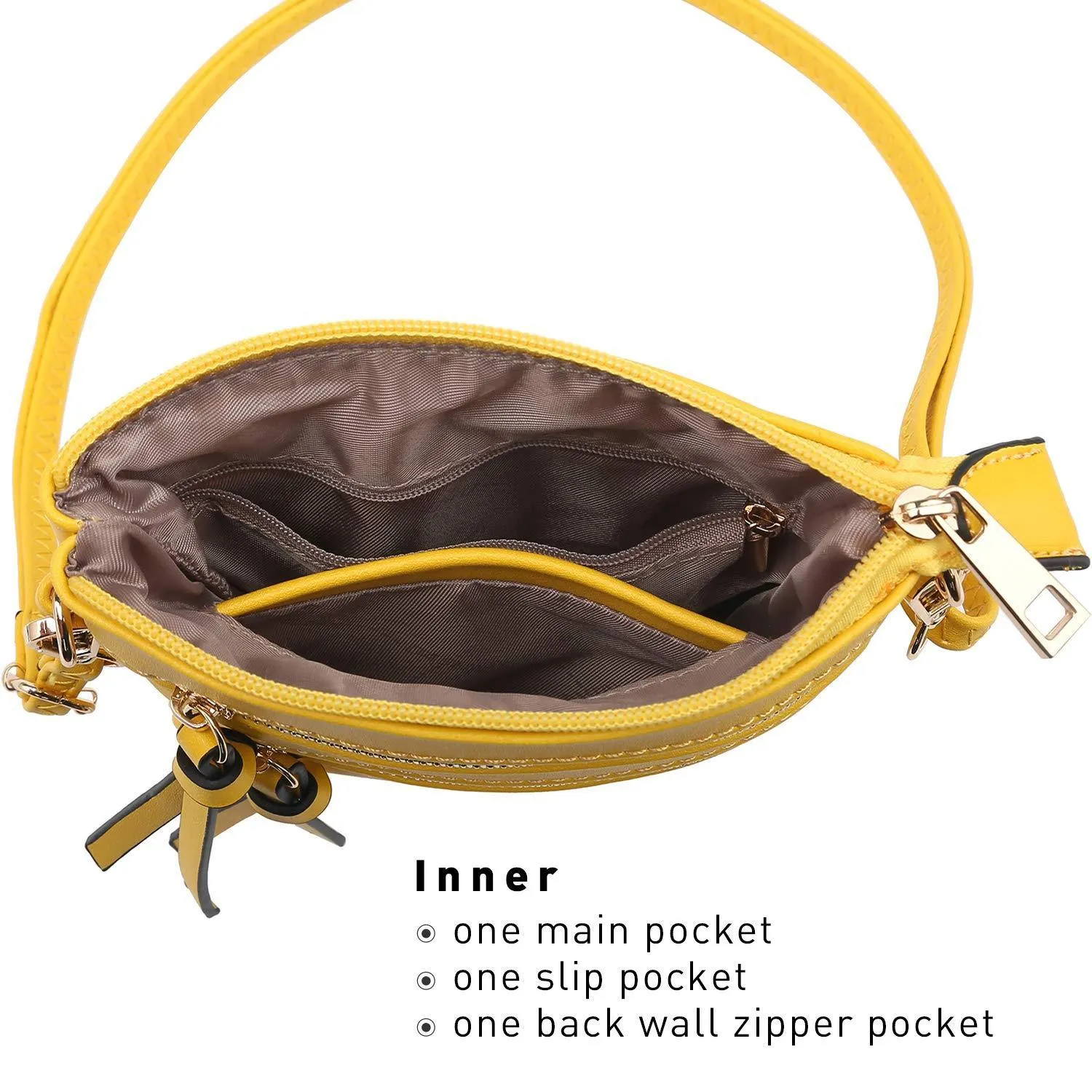 Lightweight Functional Multi Pocket Vegan Leather Crossbody Bag