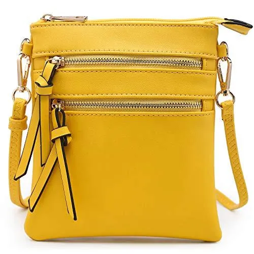 Lightweight Functional Multi Pocket Vegan Leather Crossbody Bag