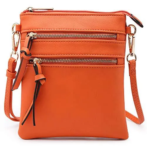 Lightweight Functional Multi Pocket Vegan Leather Crossbody Bag