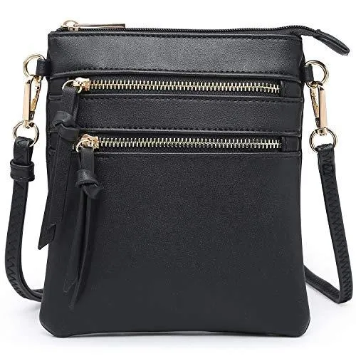 Lightweight Functional Multi Pocket Vegan Leather Crossbody Bag