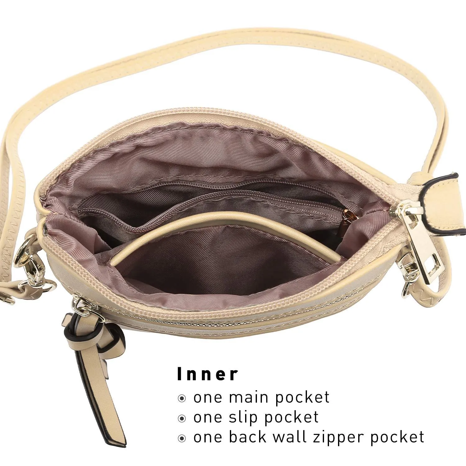 Lightweight Functional Multi Pocket Vegan Leather Crossbody Bag
