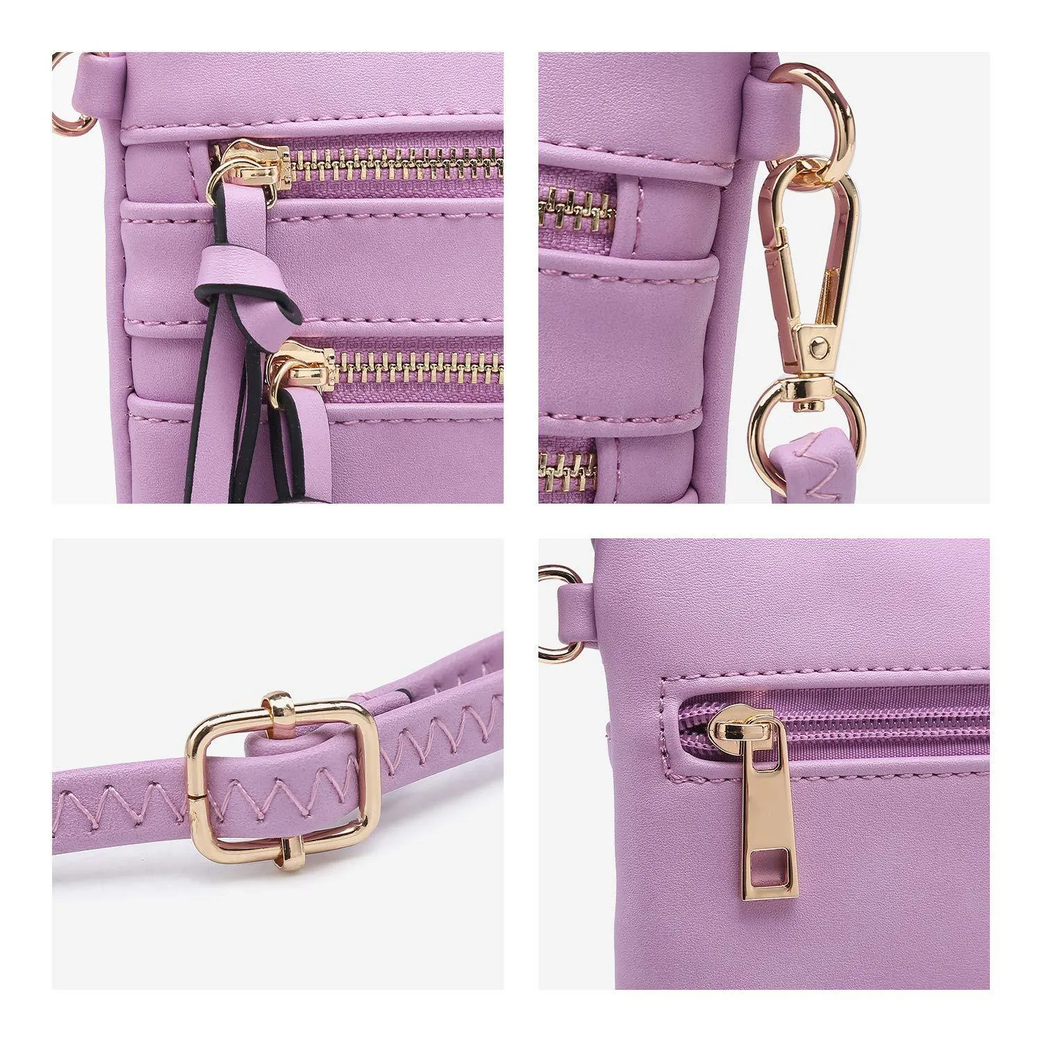 Lightweight Functional Multi Pocket Vegan Leather Crossbody Bag