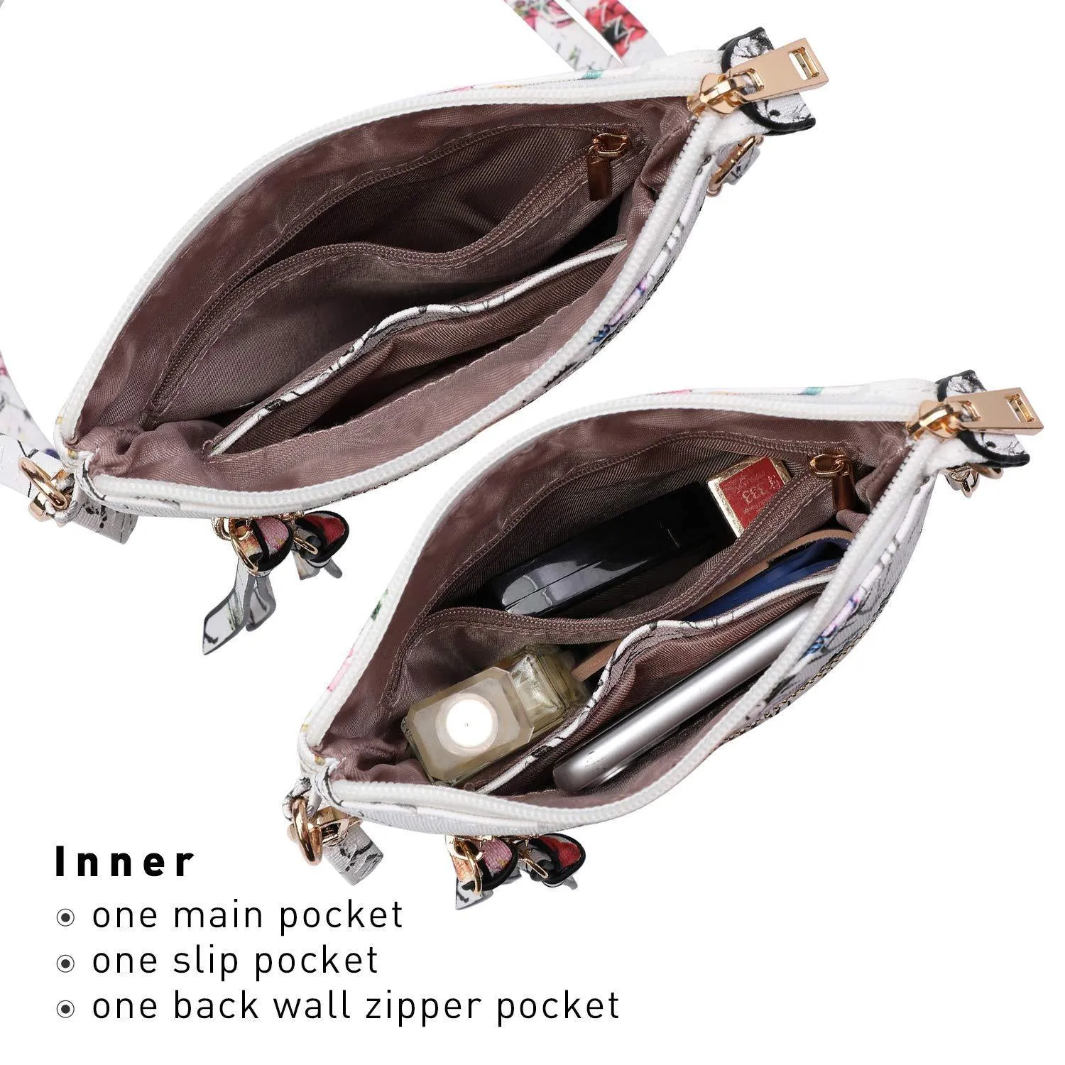 Lightweight Functional Multi Pocket Vegan Leather Crossbody Bag