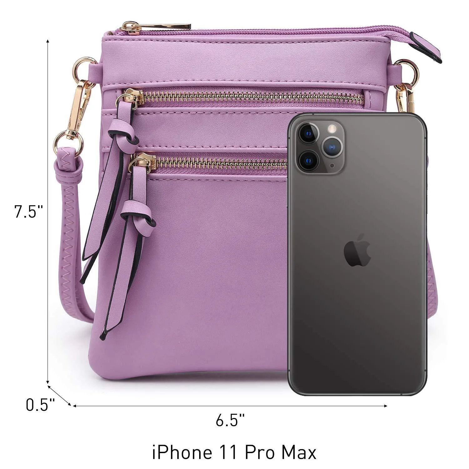 Lightweight Functional Multi Pocket Vegan Leather Crossbody Bag