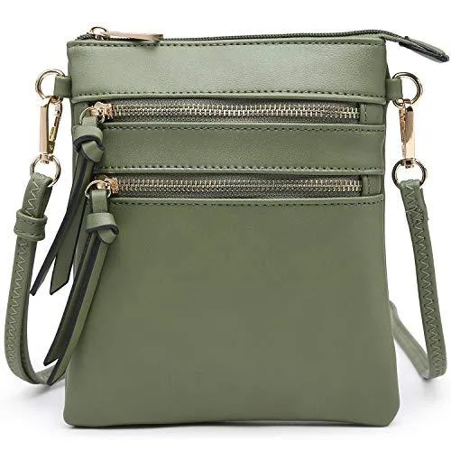 Lightweight Functional Multi Pocket Vegan Leather Crossbody Bag