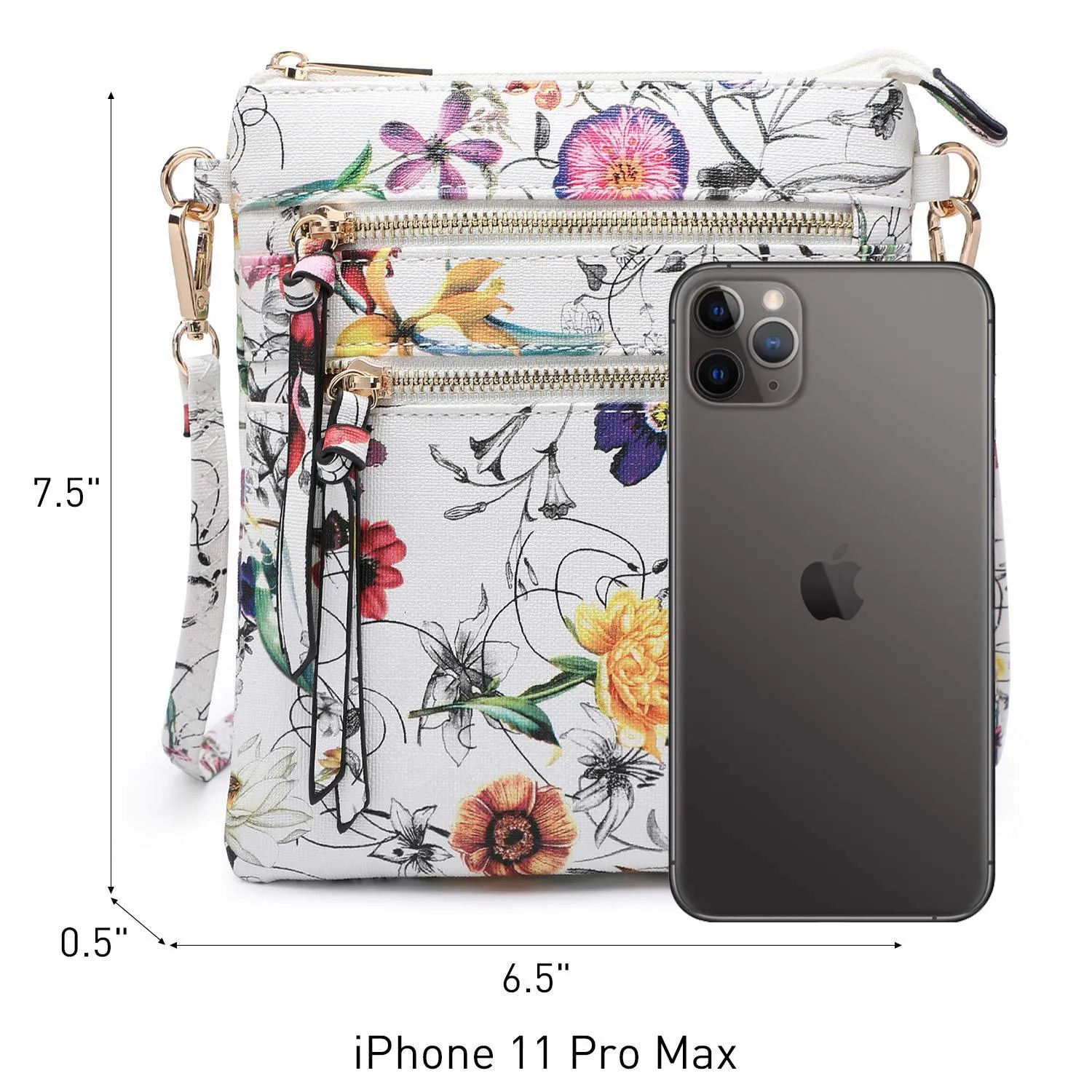 Lightweight Functional Multi Pocket Vegan Leather Crossbody Bag