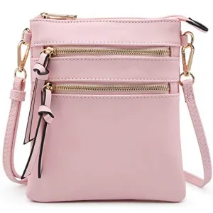 Lightweight Functional Multi Pocket Vegan Leather Crossbody Bag