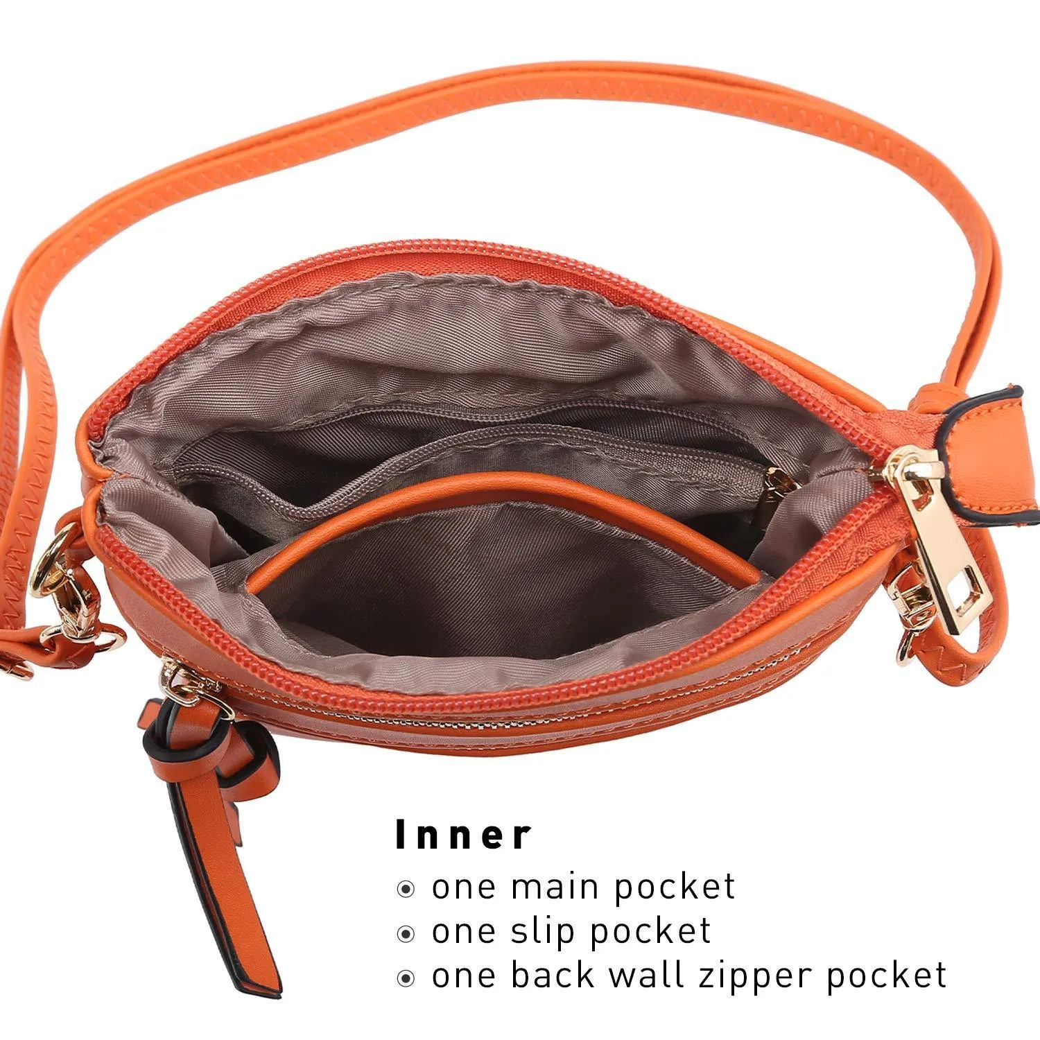 Lightweight Functional Multi Pocket Vegan Leather Crossbody Bag