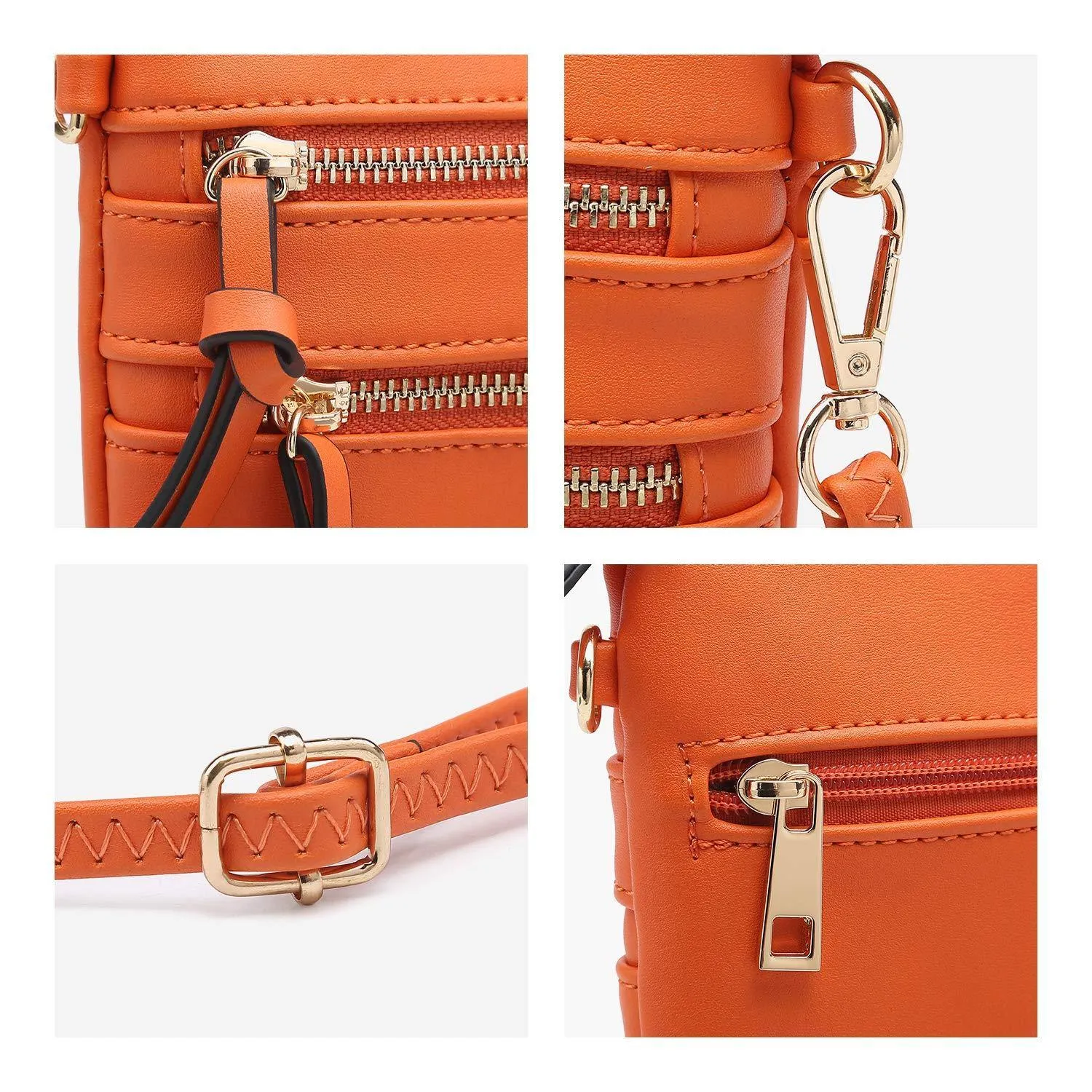 Lightweight Functional Multi Pocket Vegan Leather Crossbody Bag