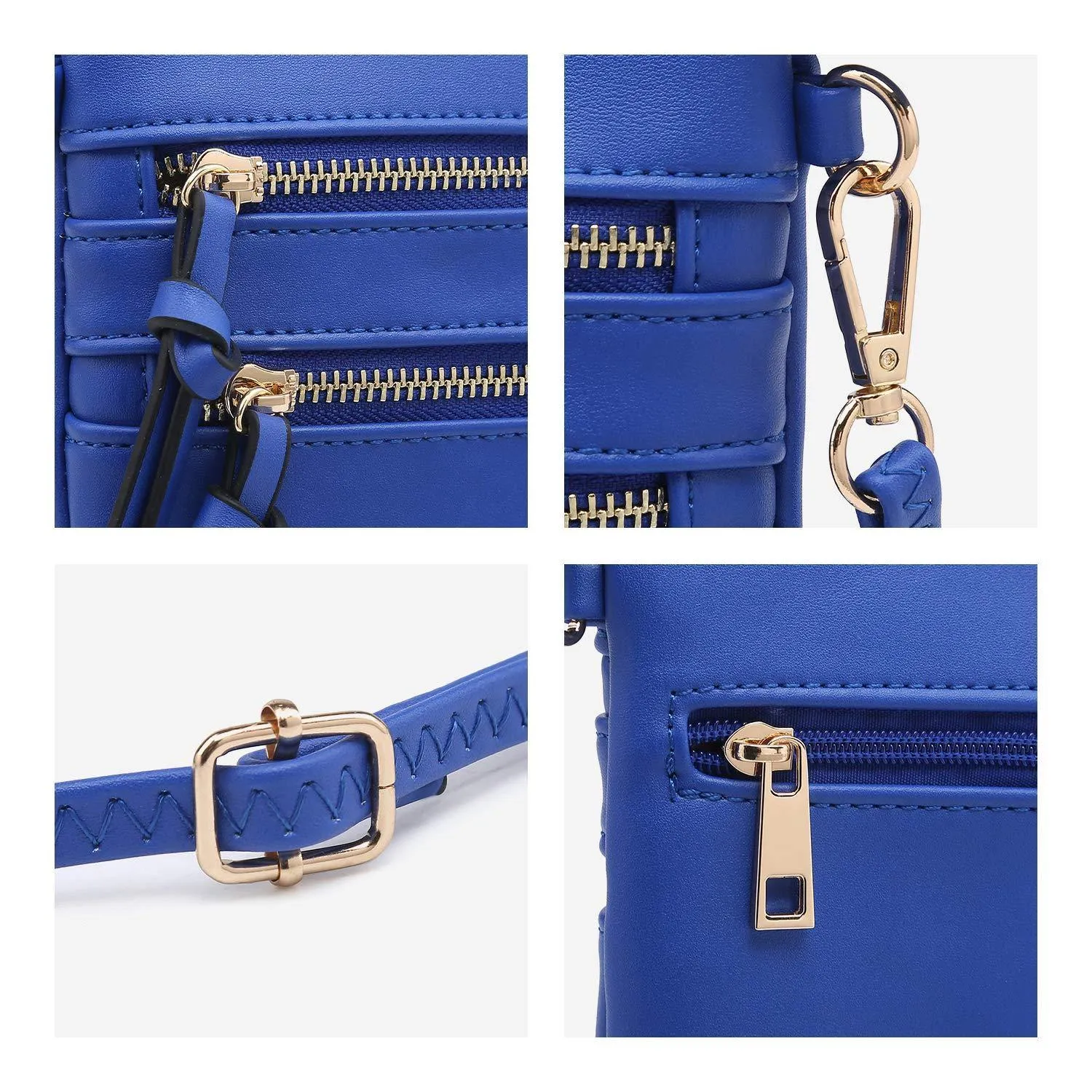 Lightweight Functional Multi Pocket Vegan Leather Crossbody Bag