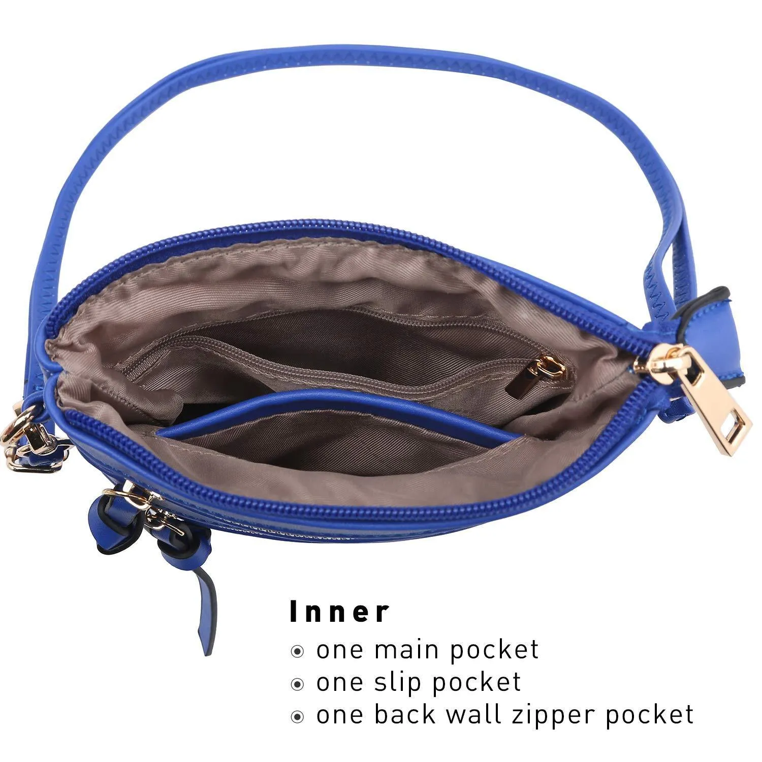 Lightweight Functional Multi Pocket Vegan Leather Crossbody Bag