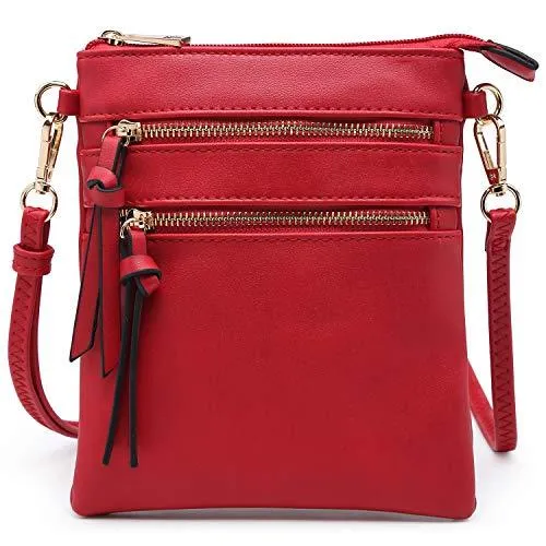 Lightweight Functional Multi Pocket Vegan Leather Crossbody Bag