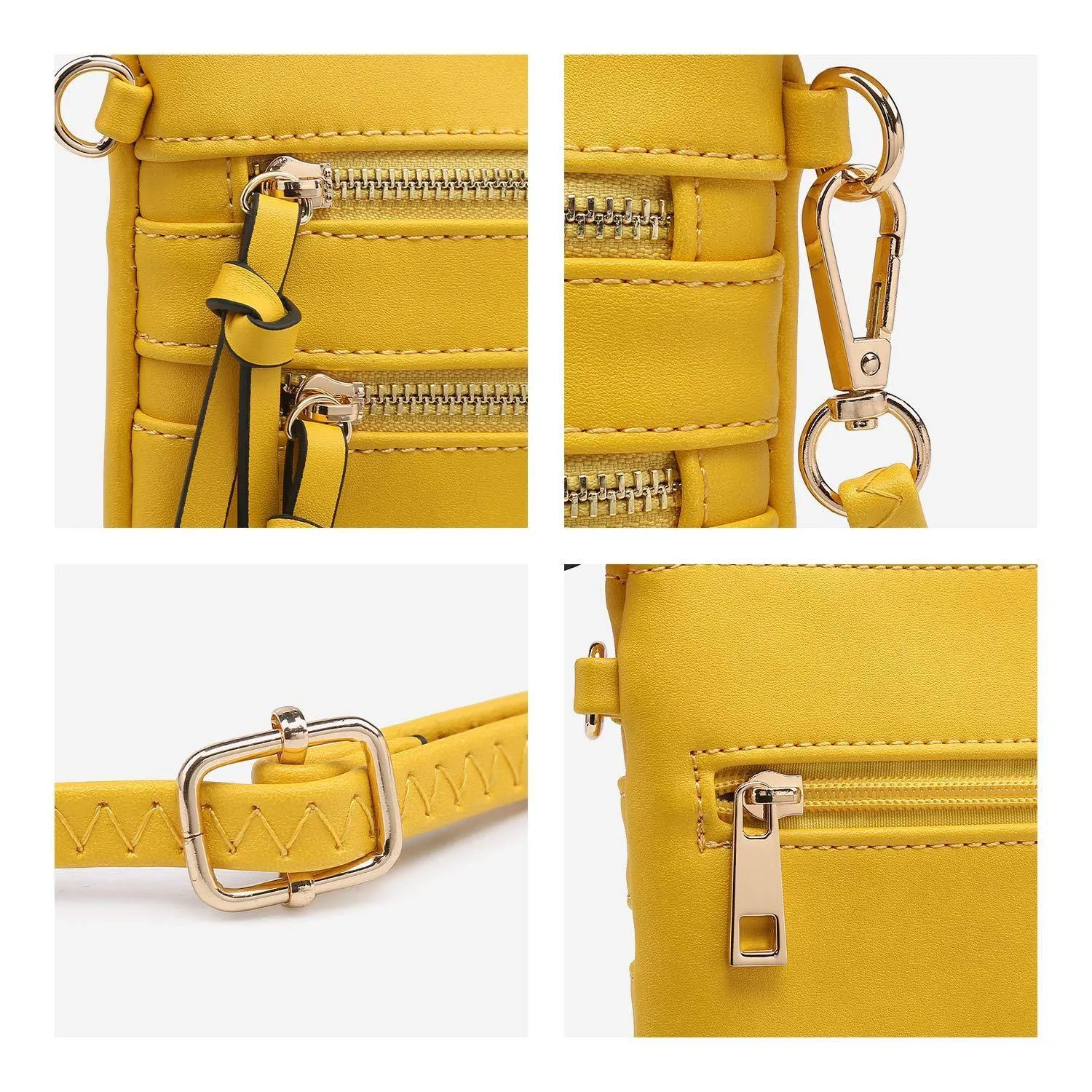 Lightweight Functional Multi Pocket Vegan Leather Crossbody Bag