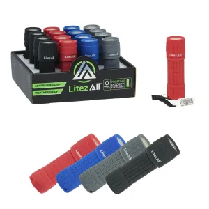 LitezAll 100 Lumen All Weather Rubber Coated Pocket Flashlight
