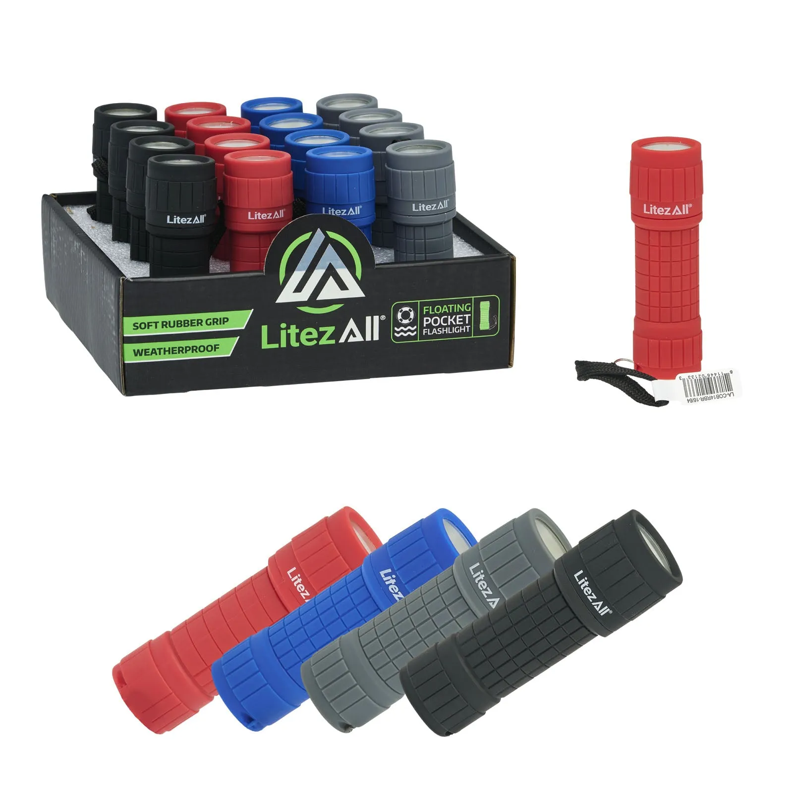 LitezAll 100 Lumen All Weather Rubber Coated Pocket Flashlight