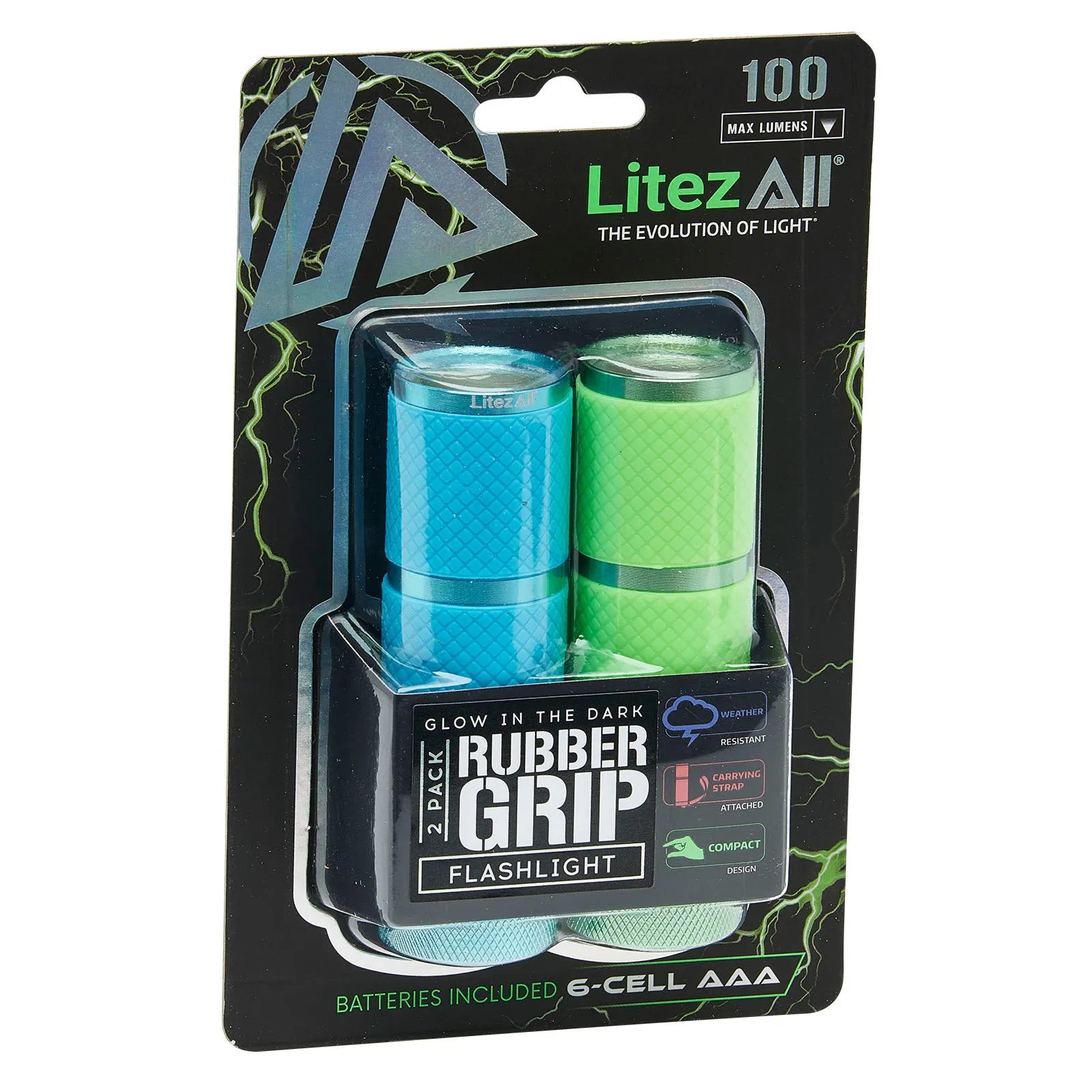 LitezAll Glow In the Dark Flashlight 2 Pack