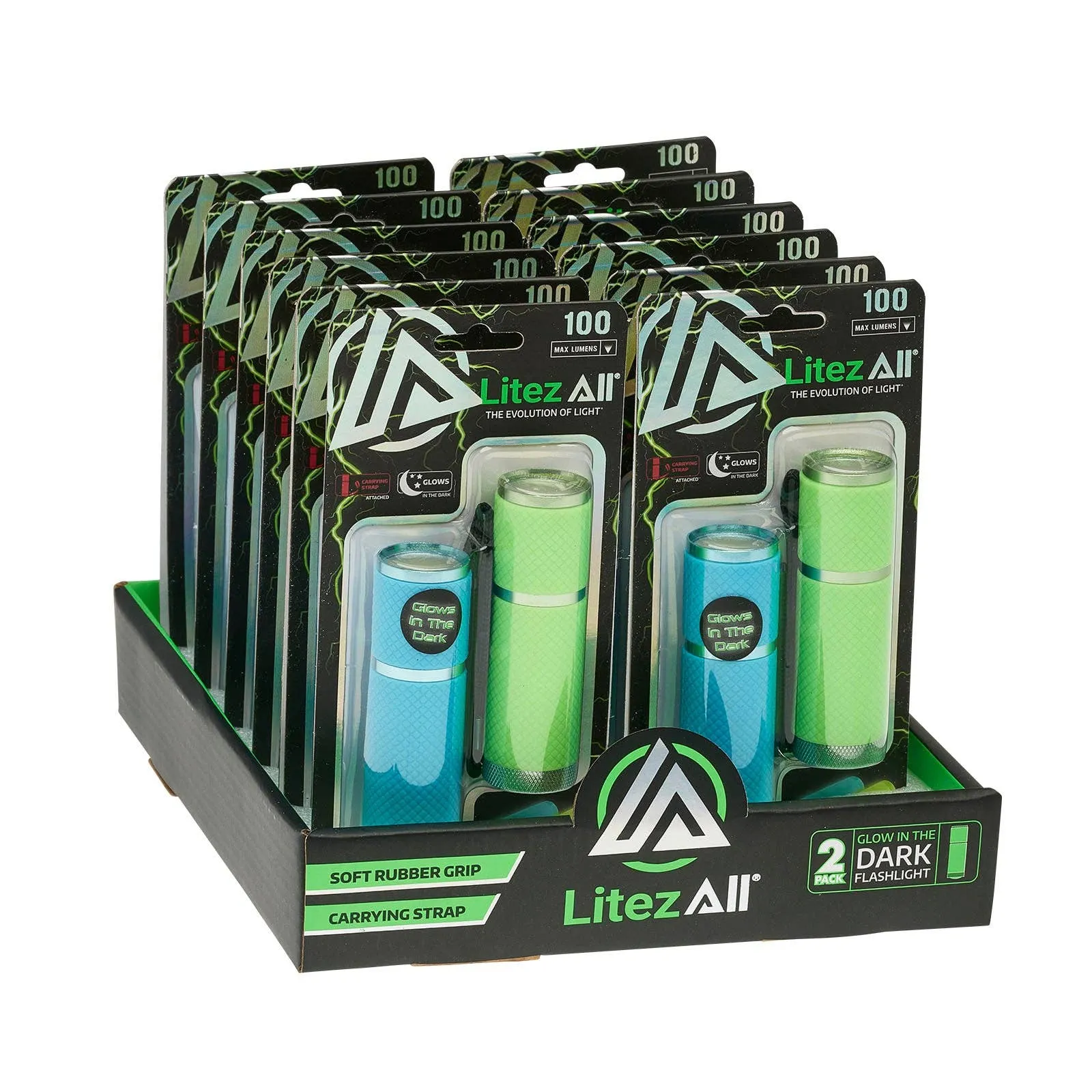 LitezAll Glow In the Dark Flashlight 2 Pack