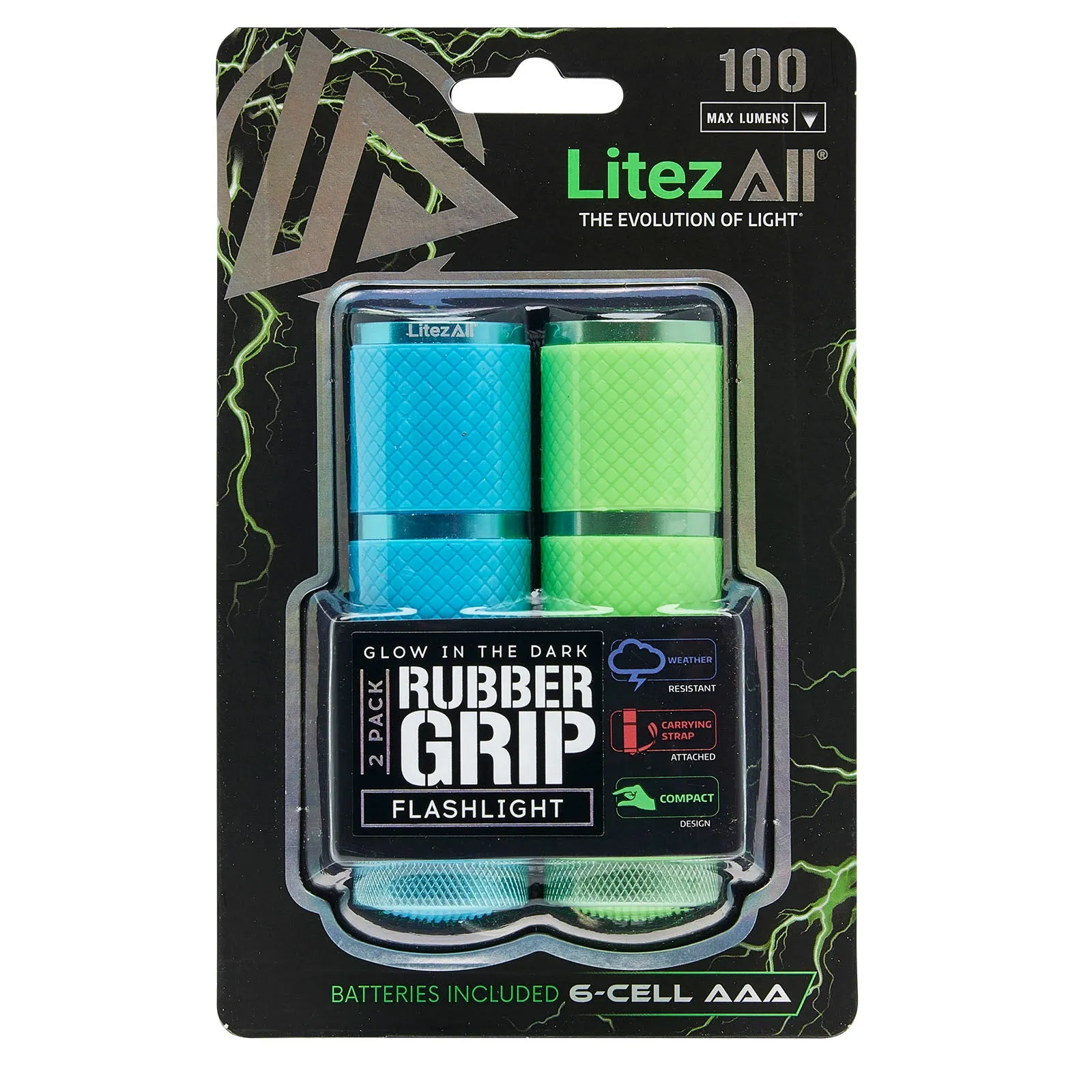 LitezAll Glow In the Dark Flashlight 2 Pack