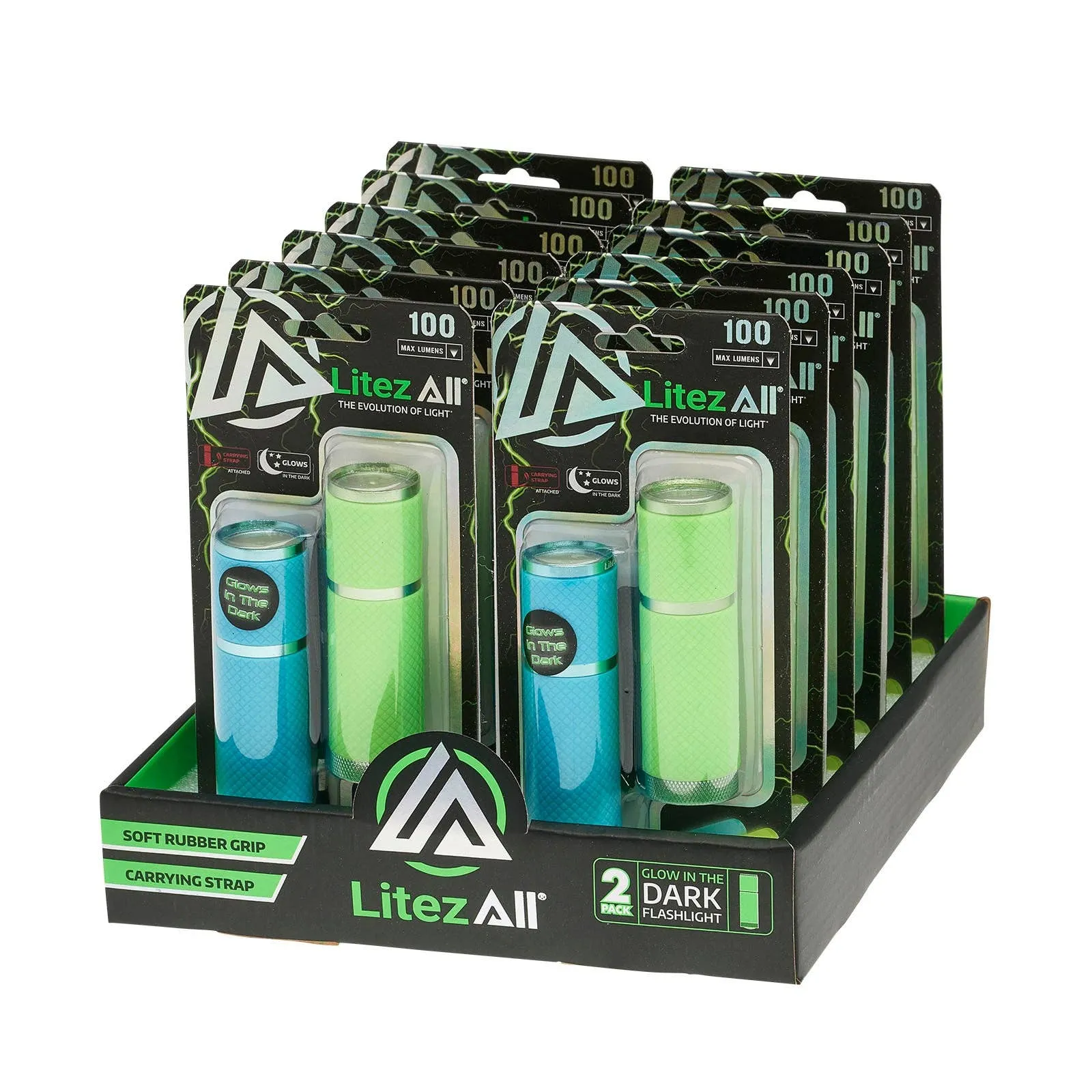 LitezAll Glow In the Dark Flashlight 2 Pack