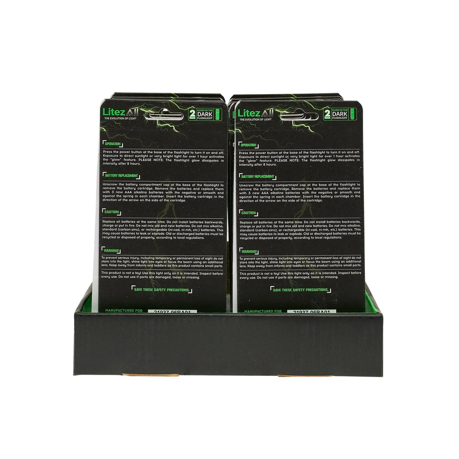 LitezAll Glow In the Dark Flashlight 2 Pack