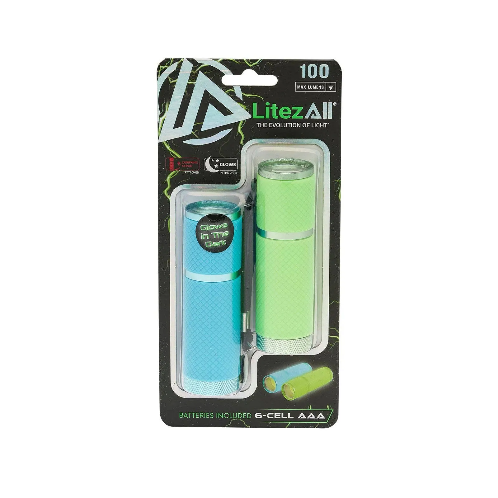 LitezAll Glow In the Dark Flashlight 2 Pack