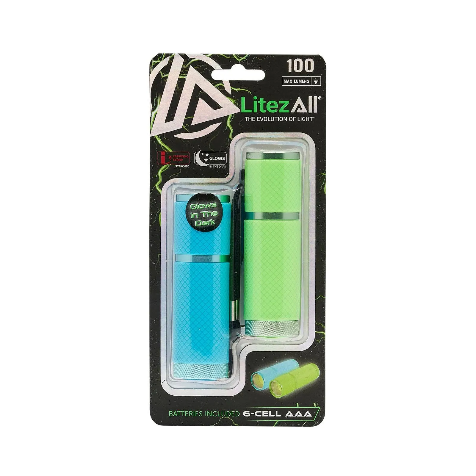 LitezAll Glow In the Dark Flashlight 2 Pack