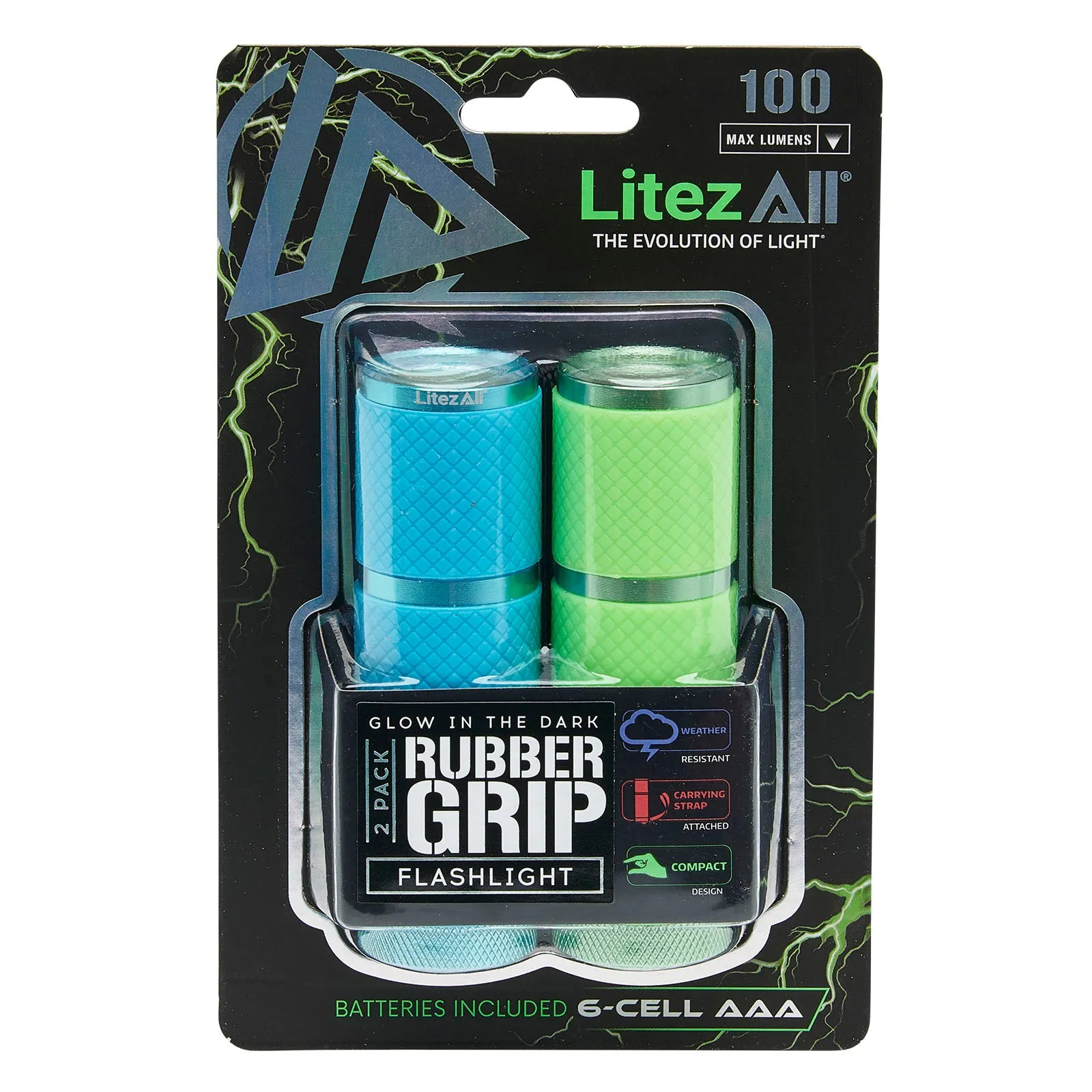 LitezAll Glow In the Dark Flashlight 2 Pack