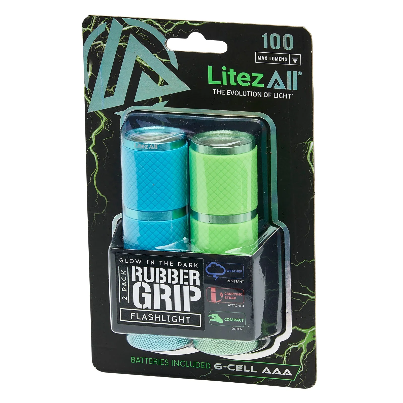 LitezAll Glow In the Dark Flashlight 2 Pack