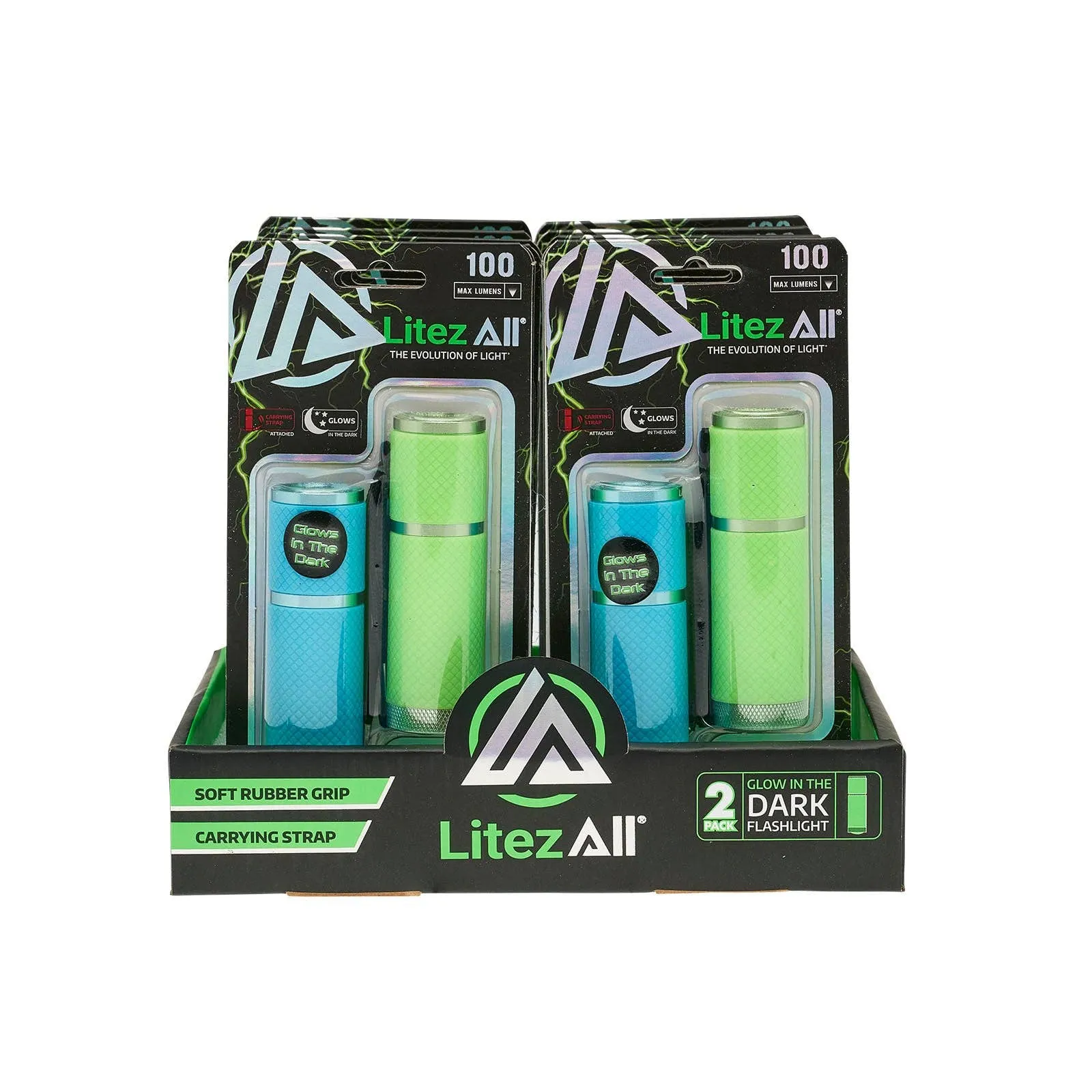 LitezAll Glow In the Dark Flashlight 2 Pack