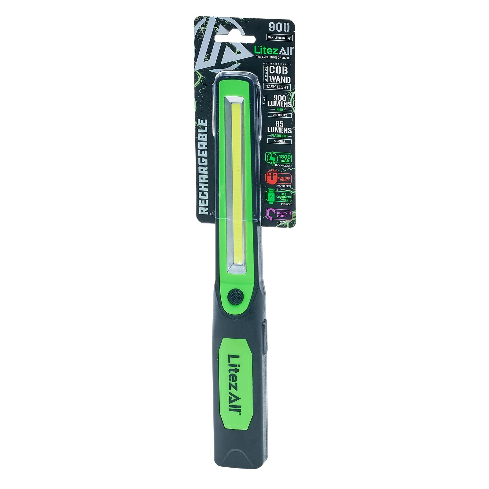 LitezAll Rechargeable Wand Work Light with Flashlight