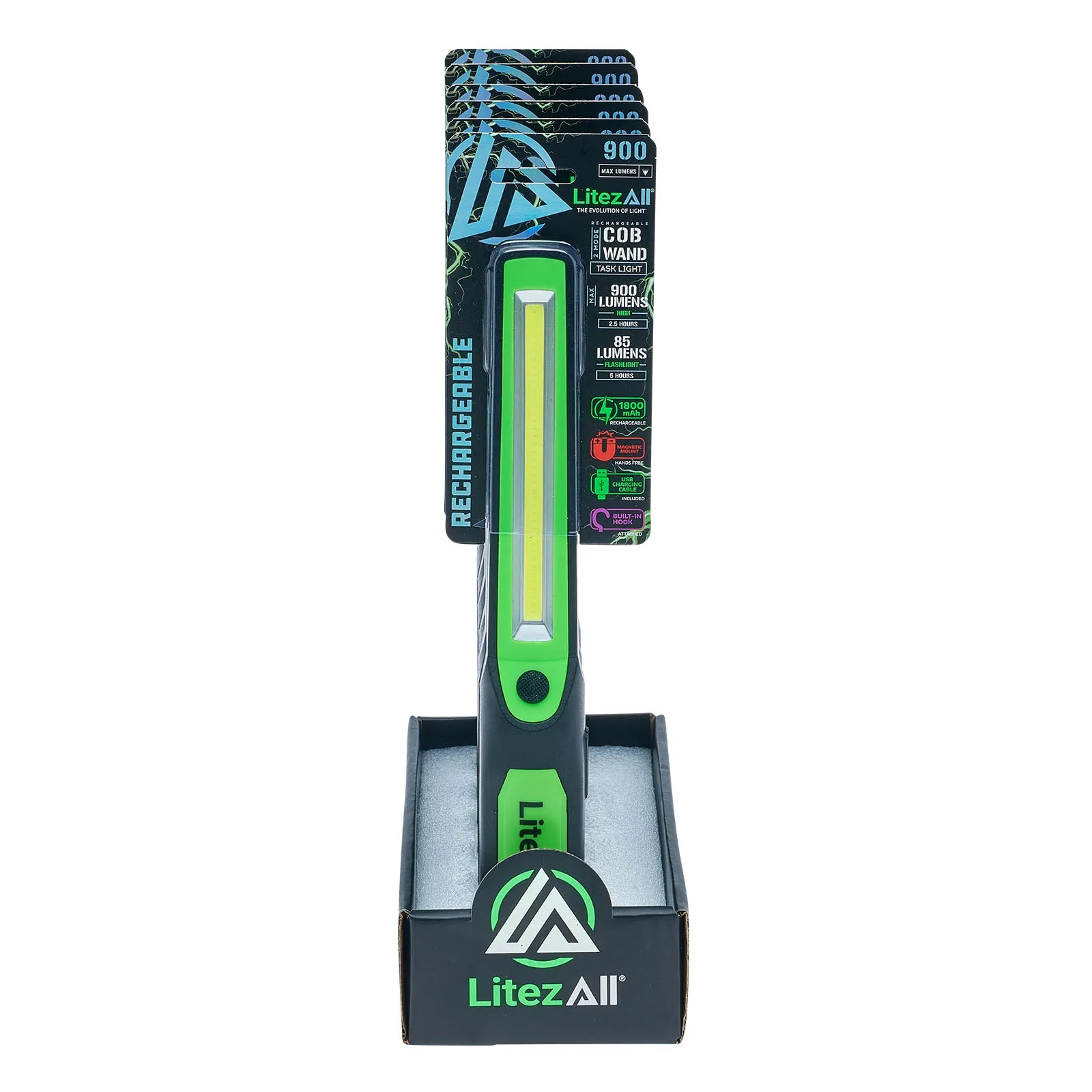 LitezAll Rechargeable Wand Work Light with Flashlight