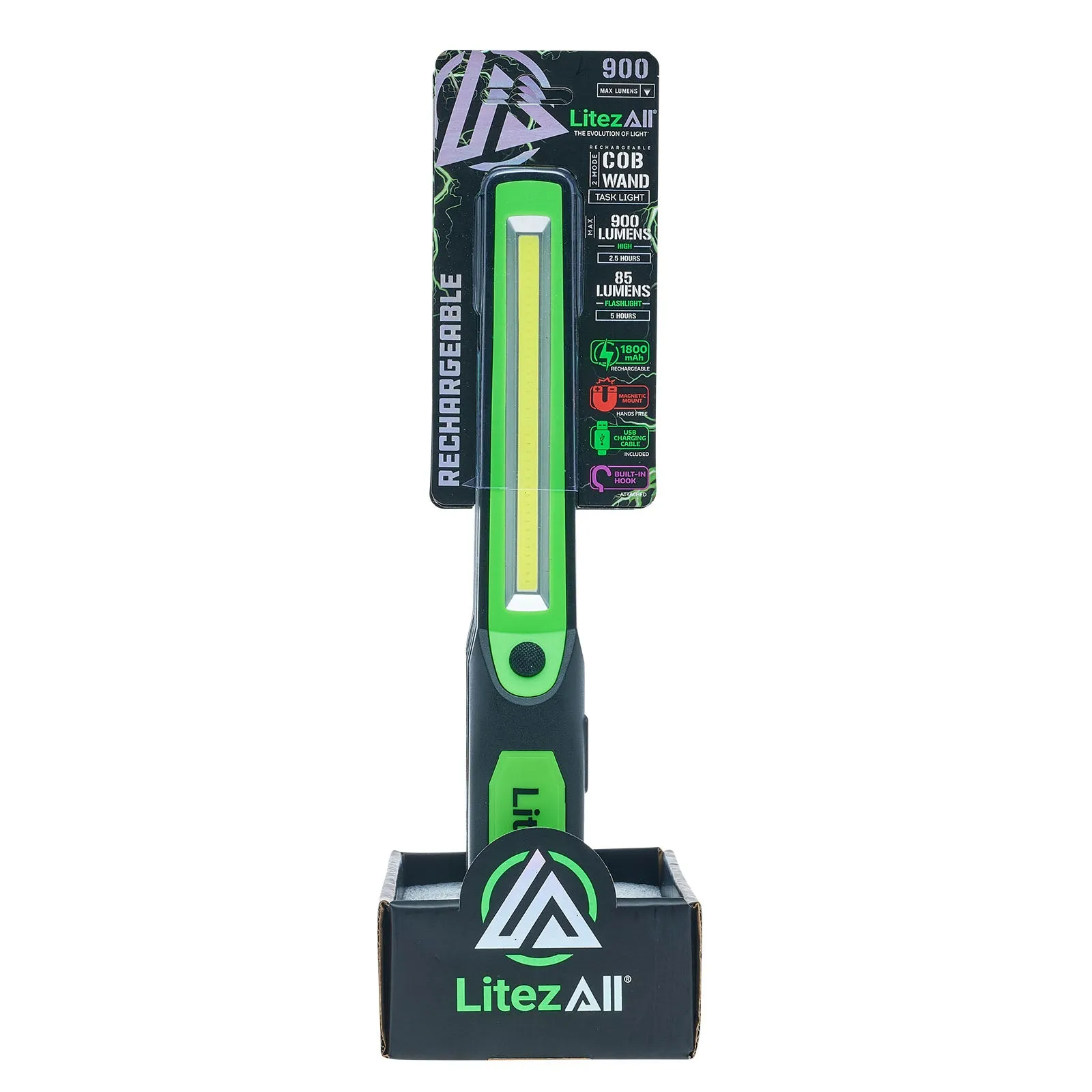 LitezAll Rechargeable Wand Work Light with Flashlight