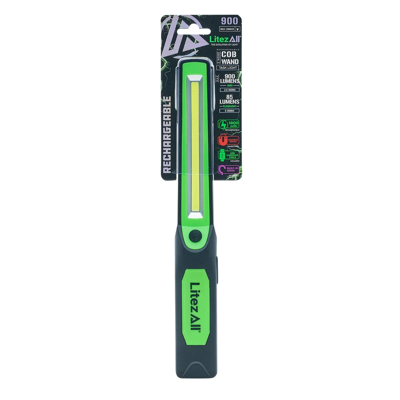 LitezAll Rechargeable Wand Work Light with Flashlight