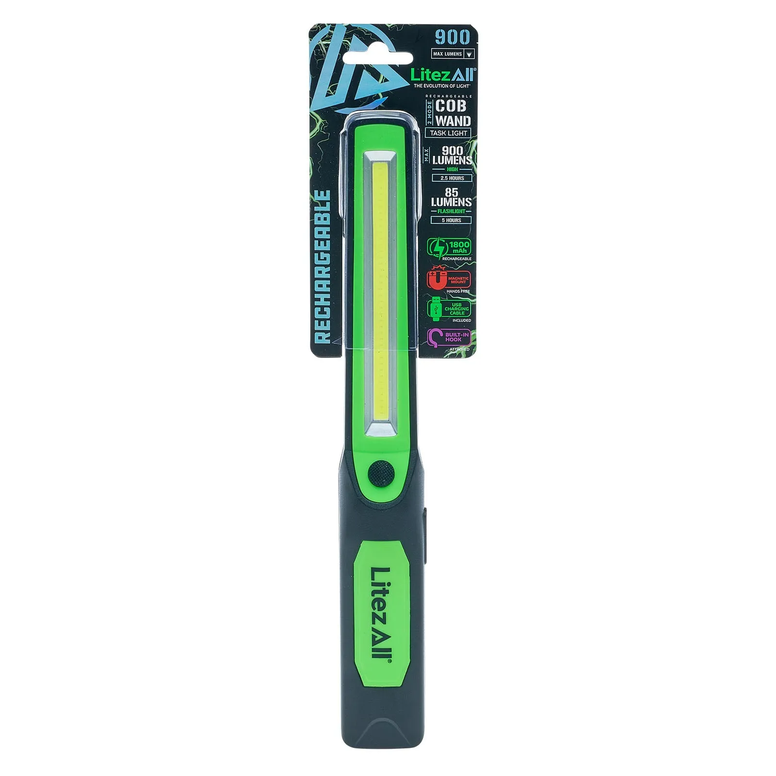 LitezAll Rechargeable Wand Work Light with Flashlight